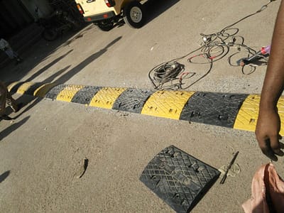 Installation Of Speed Hump At Clifton Karachi (1)